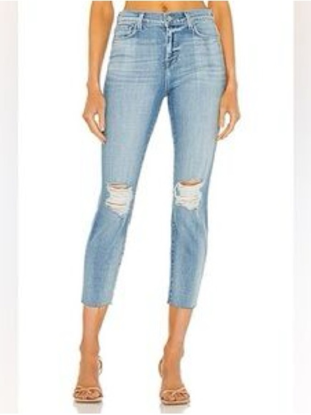 L'AGENCE Light Blue Distressed Skinny Jeans